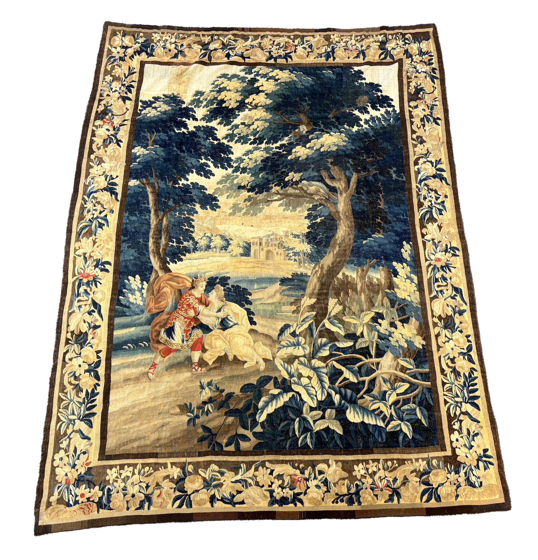 A late 18th century Brussels Verdue figurative tapestry, 332 x 254cm